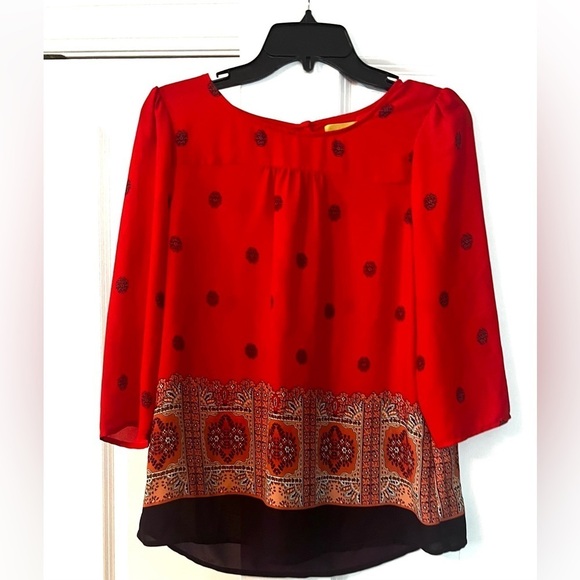 Anthropologie Maeve Rila Border Print Boho Blouse - Picture 5 of 8